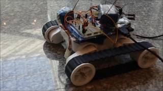 Joystick control of a Dagu Rover 5 robot chassis using BeagleBone Black [upl. by Cochran]