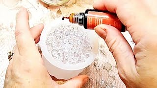 AMAZING Results Alcohol Ink amp Clear Cabochons In this DIY Resin Pendant Light [upl. by Brodeur]