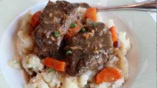 Beef Short Ribs quotSauerbratenquot  Braised Beef Short Ribs Recipe [upl. by Garnes871]