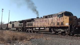 UP 6873 Leads NB Coal Train with Patched SP AC4400 Martin City MO 122021 [upl. by Sitrik]