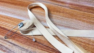 How to make a BIAS TAPE with SAFETY PIN  DIY HOMEMADE BIAS [upl. by Kimmel]