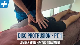 Lumbar Spine Disc Protrusion and Sciatica  Part 1  Physio Treatment  Tim Keeley  Physio REHAB [upl. by Anastasie]