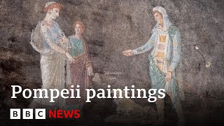 New paintings discovered in Pompeii excavation  BBC News [upl. by Germaun962]