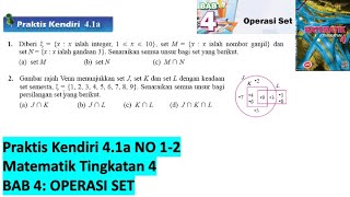 KSSM Matematik Tingkatan 4 Bab 4 praktis kendiri 41a no1 Operasi Set form 4 buku teks [upl. by Guerin623]