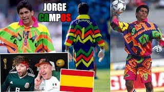 ESPAÑOLES REACCIONAN A JORGE CAMPOS EL MEJOR PORTERO DE MÉXICO [upl. by Kcitrap229]