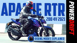 2021 TVS Apache RTR 200 4V  Riding modes and upgrades explained  PowerDrift [upl. by Hulen552]