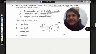 A standing wave is formed on a string P and Q are adjacent antinodes on the wave Three statements [upl. by Derward]