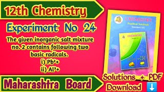 Class 12th Chemistry Experiment No 24 Mixture No 2 Solutions  Maharashtra Board [upl. by Ervine]