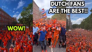 CRAZY Netherlands Oranje Fans take over Hamburg in DRAMATIC fashion WOW [upl. by Ahsital]