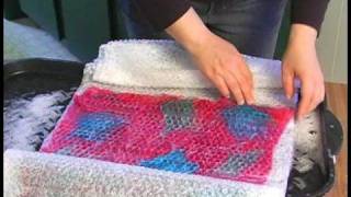 How to Make a Felt Scarf  ReRolling Wool Fibers for Wet Felting [upl. by Bil]