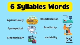 6 Syllable Word List  Syllables in English  Types of Syllables  kids English vocabulary [upl. by Ymor]