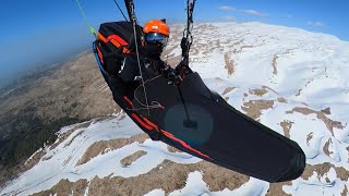 Paragliding in Lebanon from 2100m to 3200meters above sea level in one thermal 🇱🇧❄️ [upl. by Anihc]