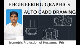 Isometric Projection of Hexagonal Prism [upl. by Ynnob]