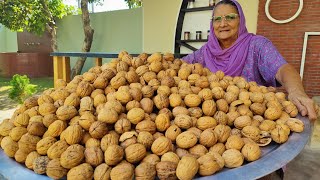 AKHROT KA HALWA MAKING  Veg Village Food [upl. by Swithbart]