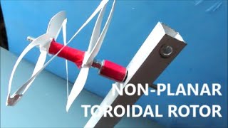 First nonplanar toroidal rotor with tangential blades for low speed turbulent flow  patent pending [upl. by Ruthy]