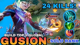 GUSION BEST BUILD 2024  SOLO RANK GUSION GAMEPLAY  MOBILE LEGENDS [upl. by Thessa]