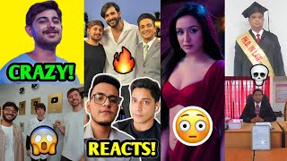 YouTubers Reaction on CarryMinati MrBeast BIGGEST COLLAB 😱🔥 Shraddha Kapoor Salman Khan KGF 3 [upl. by Artenahs230]