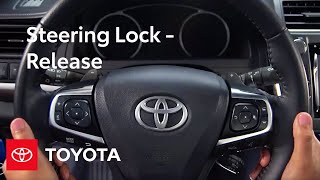 Toyota HowTo Steering Lock  Release  Toyota [upl. by Adnara153]