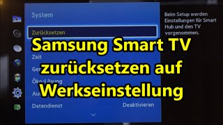 Samsung Smart TV zurücksetzen auf Werkseinstellung Anleitung so gehts [upl. by Viens]