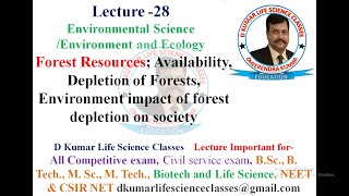 EVSForest Resources and Environmental Depletion by Dheerendra Kumar [upl. by Yznyl]