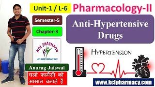 Anti hypertensive Drugs  Hypertension  L6 Chapter3 Unit1  Pharmacology II 5th Sem [upl. by Lopes]