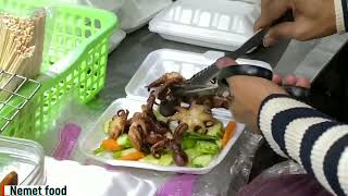 Today bring you to visit the street grilled squid a popular dish in Cambodia [upl. by Noryahs]