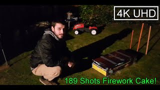 Gemstone Fireworks  Gargantuan Compound Cake 189 Shots 13G Firework  4K UHD  2021  UK [upl. by Fulks918]