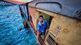 INDIA’S MOST DANGEROUS TRAIN JOURNEY PAMBAN  TAMILNADU TELUGU MOTOVLOG  SRIMANSUNNY [upl. by Laekim]