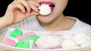 ASMR Marshmallow Meringues Ladyfinger 수제마시멜로우 머랭쿠키 레이디핑거 리얼사운드 먹방 Eating Sounds [upl. by Eelyak]