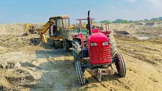 Swaraj Mahindra Sonalika Tractors Loading Sand by Jcb 3dx  Tractor Fully loaded trolley  Ep 157 [upl. by Eiggam]