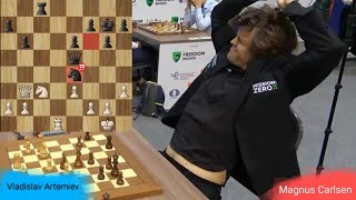 Magnus Carlsen Blunders His Knight  Vladislav Artemiev Vs Magnus Carlsen [upl. by Enylodnewg]