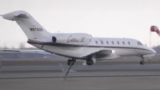 Cessna Citation X Screaming takeoff from Calgary [upl. by Egnalos]