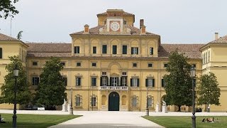 Parma Parco Ducale Palazzo del Giardino Peschiera ponte su torrente Parma e Palazzo della Pilotta [upl. by Cyrill]