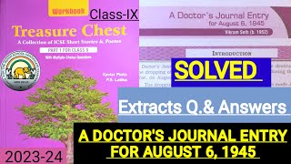 ICSEIX Treasure Chest Workbook Solutions 202324 A Doctors Journal Entry for August 6 1945 🔥 [upl. by Robet510]