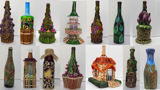 14 Amazing Bottle Art ideas Made Bottle Decoration DIY Home Decor [upl. by Kai]