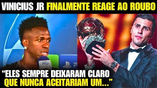 🚨 OLHA A REAÇÃO DO VINICIUS JR ao ROUBO DA BOLA DE OURO HOJE [upl. by Llegna]