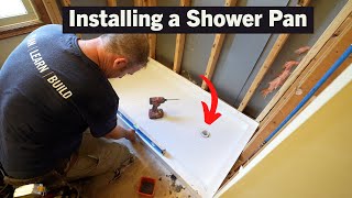 How To Install A Shower Base Pan  DRAIN TO PLUMBING HOOK UP [upl. by Aset751]