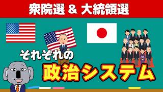 【衆院選amp大統領選】日本とアメリカの政治システムを比較しつつ基本から解説します！ [upl. by Eemiaj]