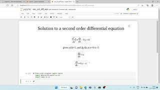 Second Order Differential Equation Using Python [upl. by Oletta730]