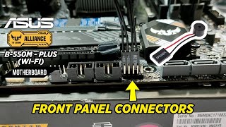 How To Connect FRONT PANEL CONNECTORS INTERNAL SPEAKER to the Motherboard ASUS B550MPlus WiFi [upl. by Caitlin]