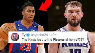 NBA FANS REACT TO SACRAMENTO KINGS LOSS TO DETROIT PISTONS  KINGS VS PISTONS REACTIONS [upl. by Atteram]