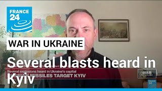 Several blasts heard in Kyiv as officials say missile debris falls on city • FRANCE 24 English [upl. by Greenberg]