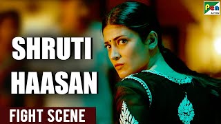 Shruti Haasan  Fight Scene  Krack  Ravi Teja Samuthirakani  Hindi Dubbed Movie [upl. by Capwell]