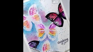 White Watercolor Splatter Technique with Stampers Favorites [upl. by Hertzfeld]