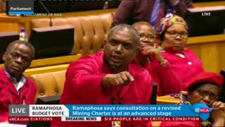 EFF kicked out of Parliament during Presidency budget vote [upl. by Nelleyram]