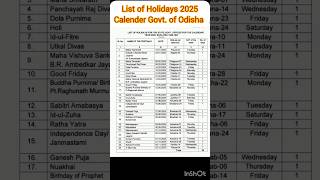 List of Holidays for the Calendar Year 2025 [upl. by Silda]