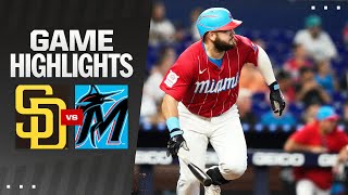 Padres vs Marlins Game Highlights 81024  MLB Highlights [upl. by Jariv]