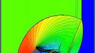 Shock reflexion amp diffraction around pyramid obstacle [upl. by Nybor257]