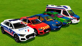 TRANSPORTING PIXAR CARS amp FRUITS WITH COLORED amp JOHN DEERE vs CLAAS vs TRACTORS  BeamNGdrive 983 [upl. by Lynn]