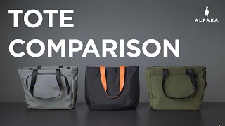 ALPAKA Tote Comparison Elements Tote vs Metro tote vs Bravo Tote [upl. by Schwab147]